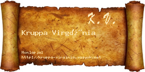 Kruppa Virgínia névjegykártya